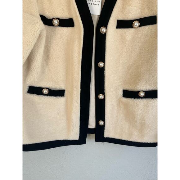 Anthropologie English Factory Woman Shearing Jacket with Buttons, Size M… - Picture 7 of 12